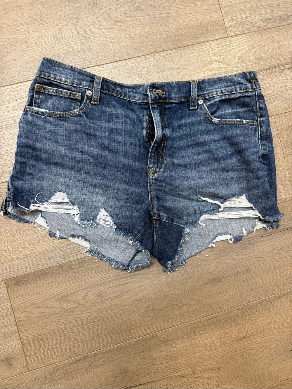 Denim Distressed Women's Shorts - Blue